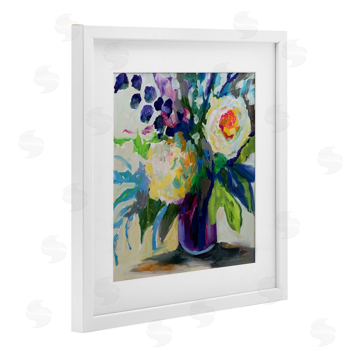 Jeanette Vertentes Amethyst Flower Bouquet Canvas Wall Art Print