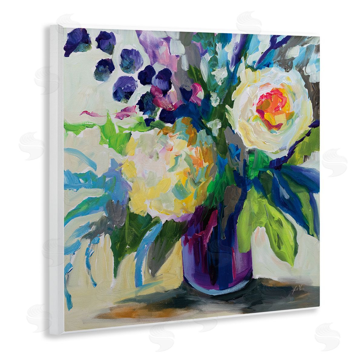 Jeanette Vertentes Amethyst Flower Bouquet Canvas Wall Art Print