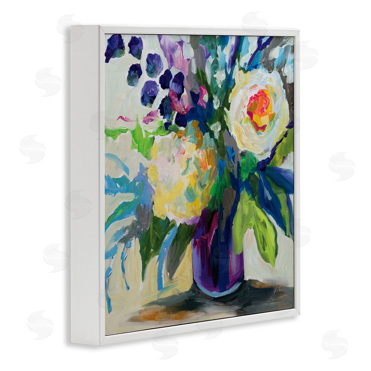 Jeanette Vertentes Amethyst Flower Bouquet Canvas Wall Art Print
