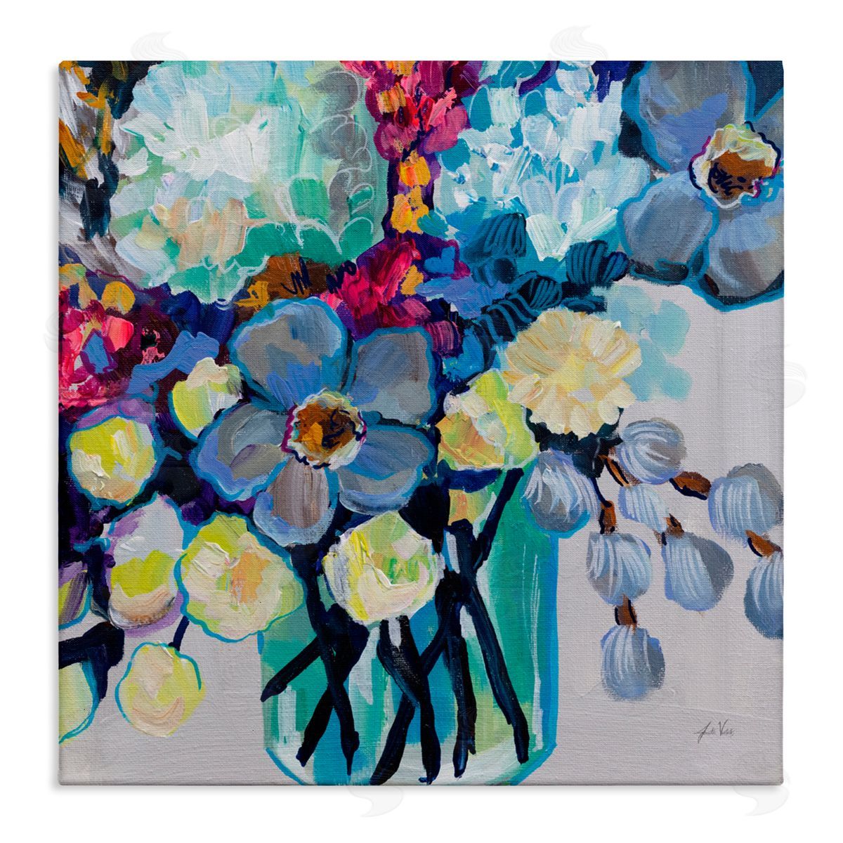 Jeanette Vertentes Affectionate Flower Bouquet Canvas Wall Art Print