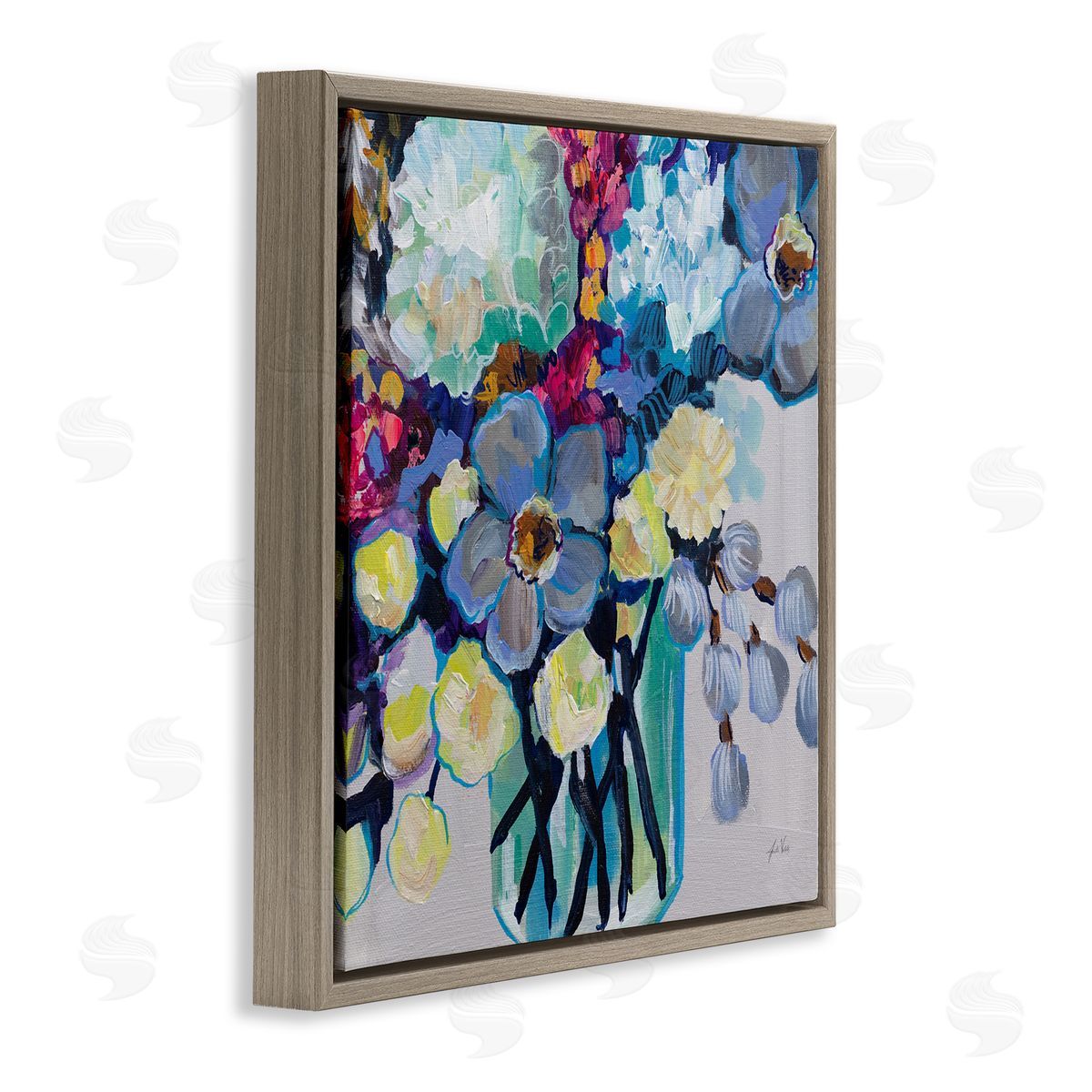 Jeanette Vertentes Affectionate Flower Bouquet Canvas Wall Art Print