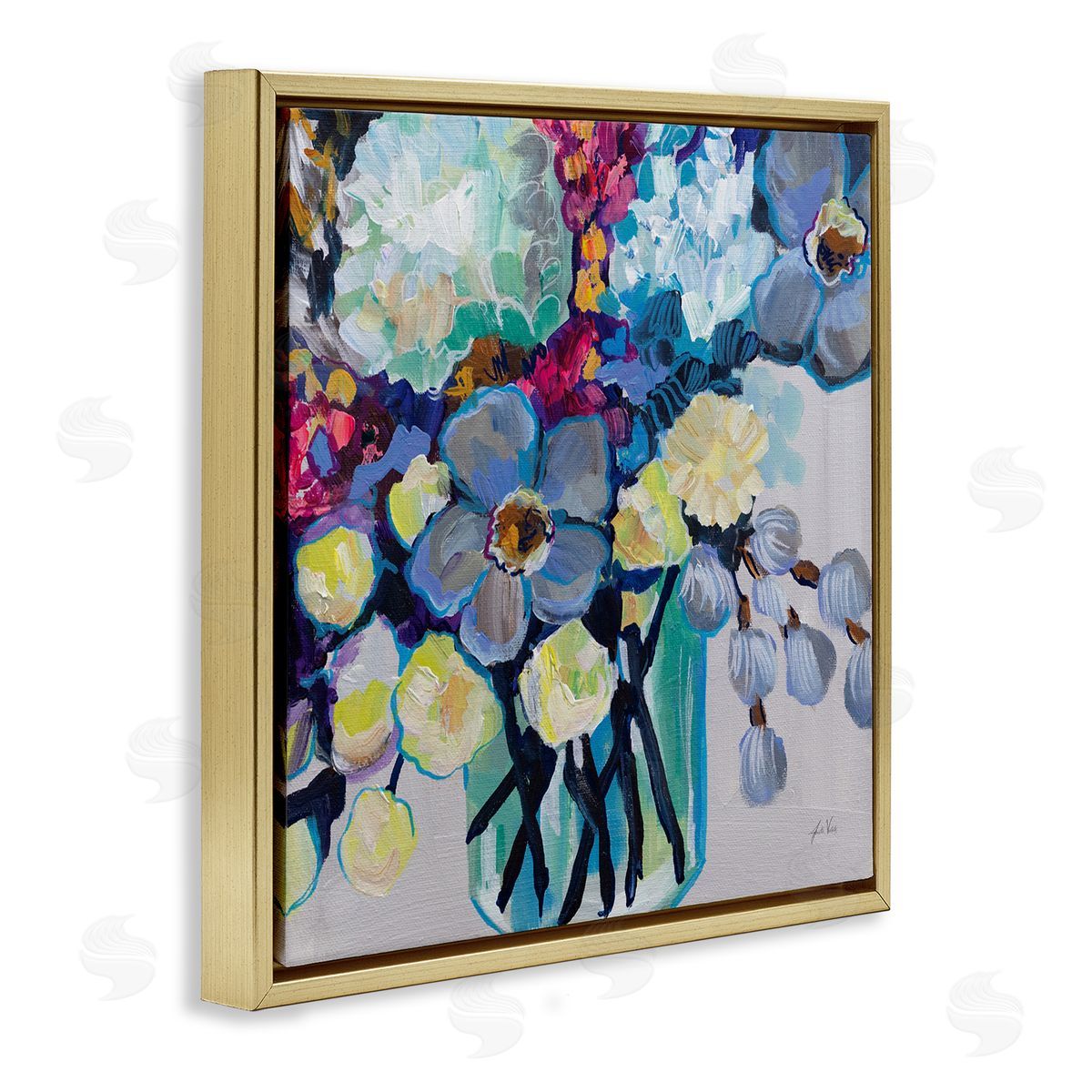 Jeanette Vertentes Affectionate Flower Bouquet Canvas Wall Art Print