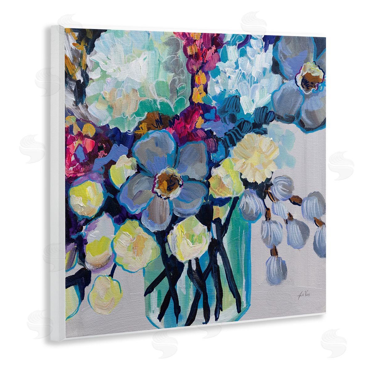 Jeanette Vertentes Affectionate Flower Bouquet Canvas Wall Art Print