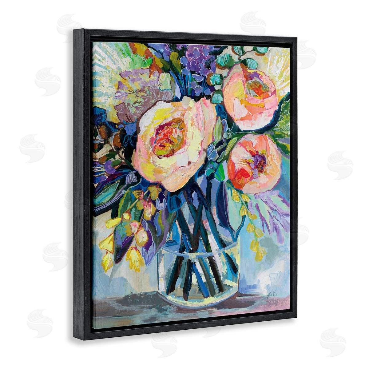 Jeanette Vertentes Enraptured Blossoms Bouquet Canvas Wall Art Print