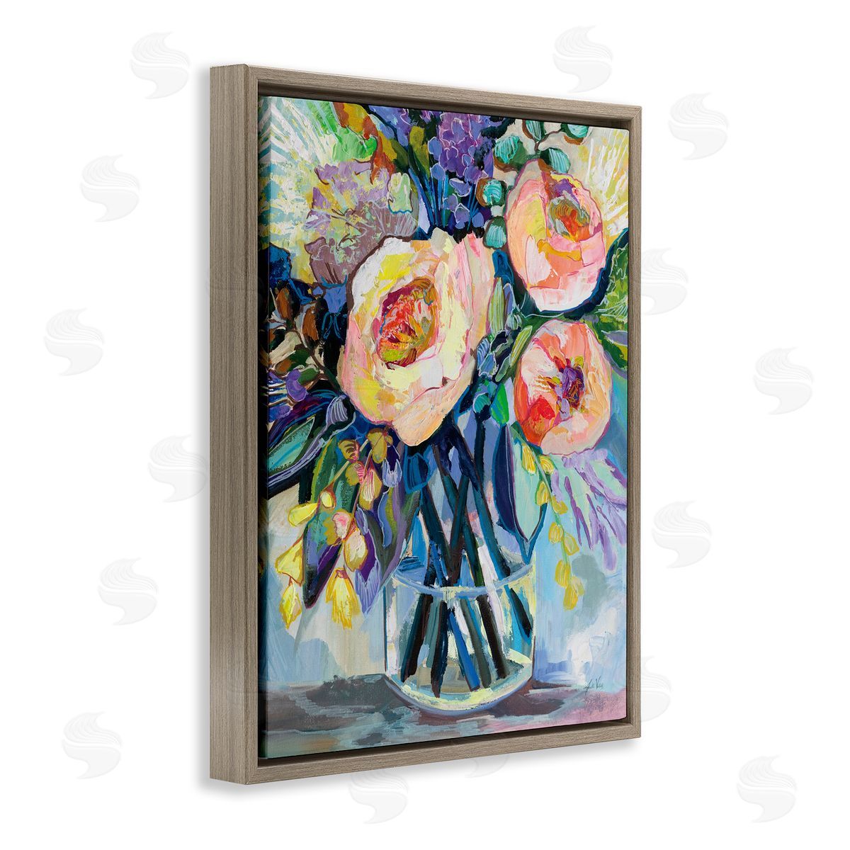 Jeanette Vertentes Enraptured Blossoms Bouquet Canvas Wall Art Print
