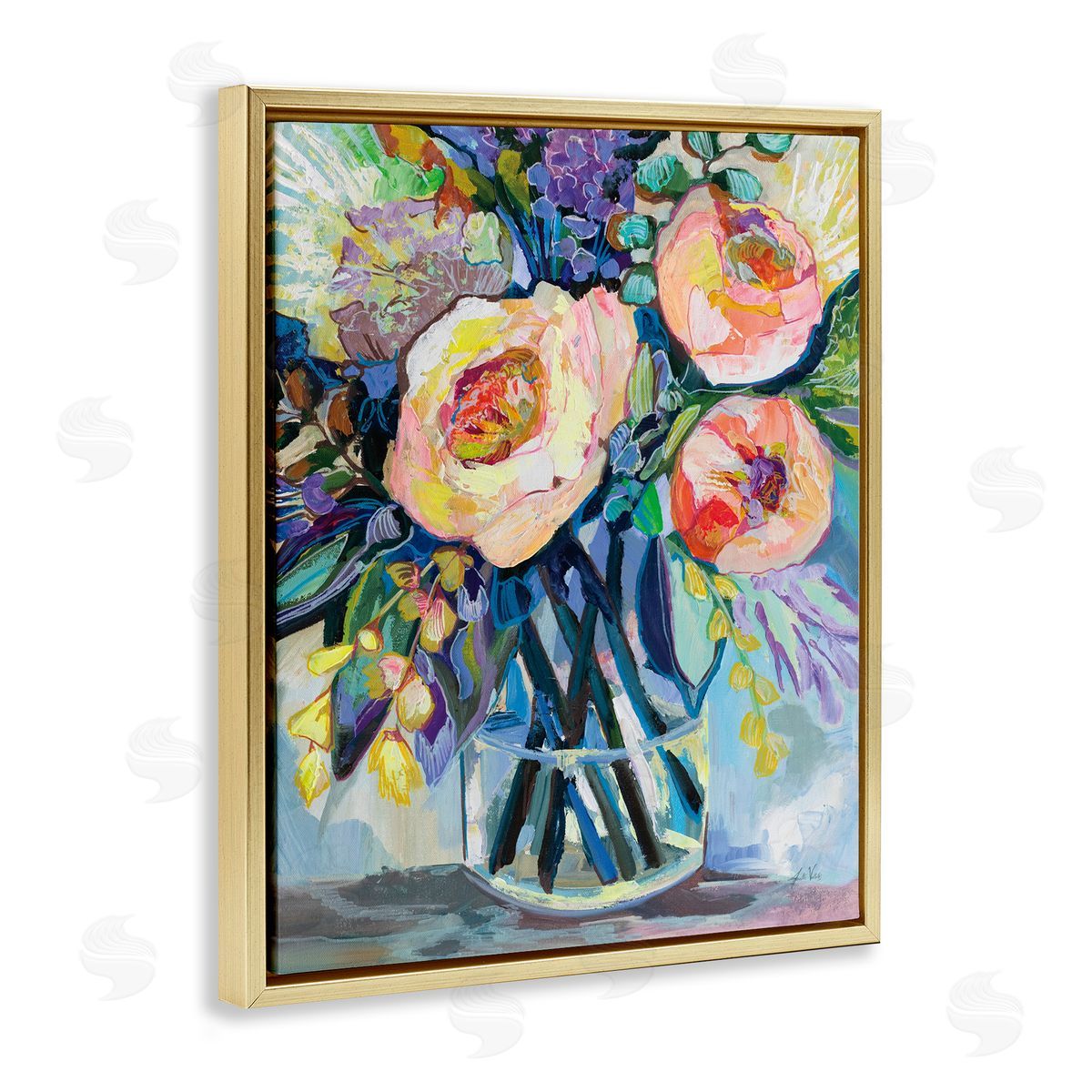 Jeanette Vertentes Enraptured Blossoms Bouquet Canvas Wall Art Print