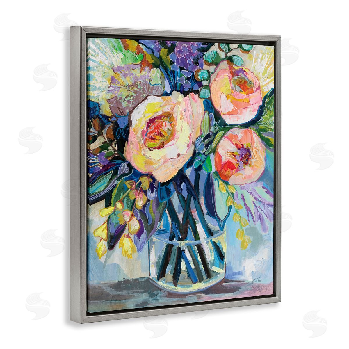 Jeanette Vertentes Enraptured Blossoms Bouquet Canvas Wall Art Print