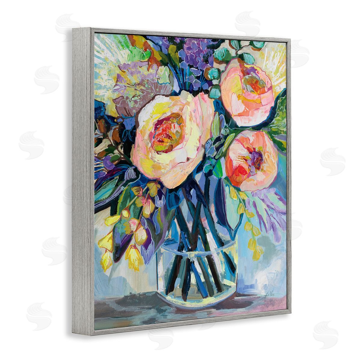 Jeanette Vertentes Enraptured Blossoms Bouquet Canvas Wall Art Print