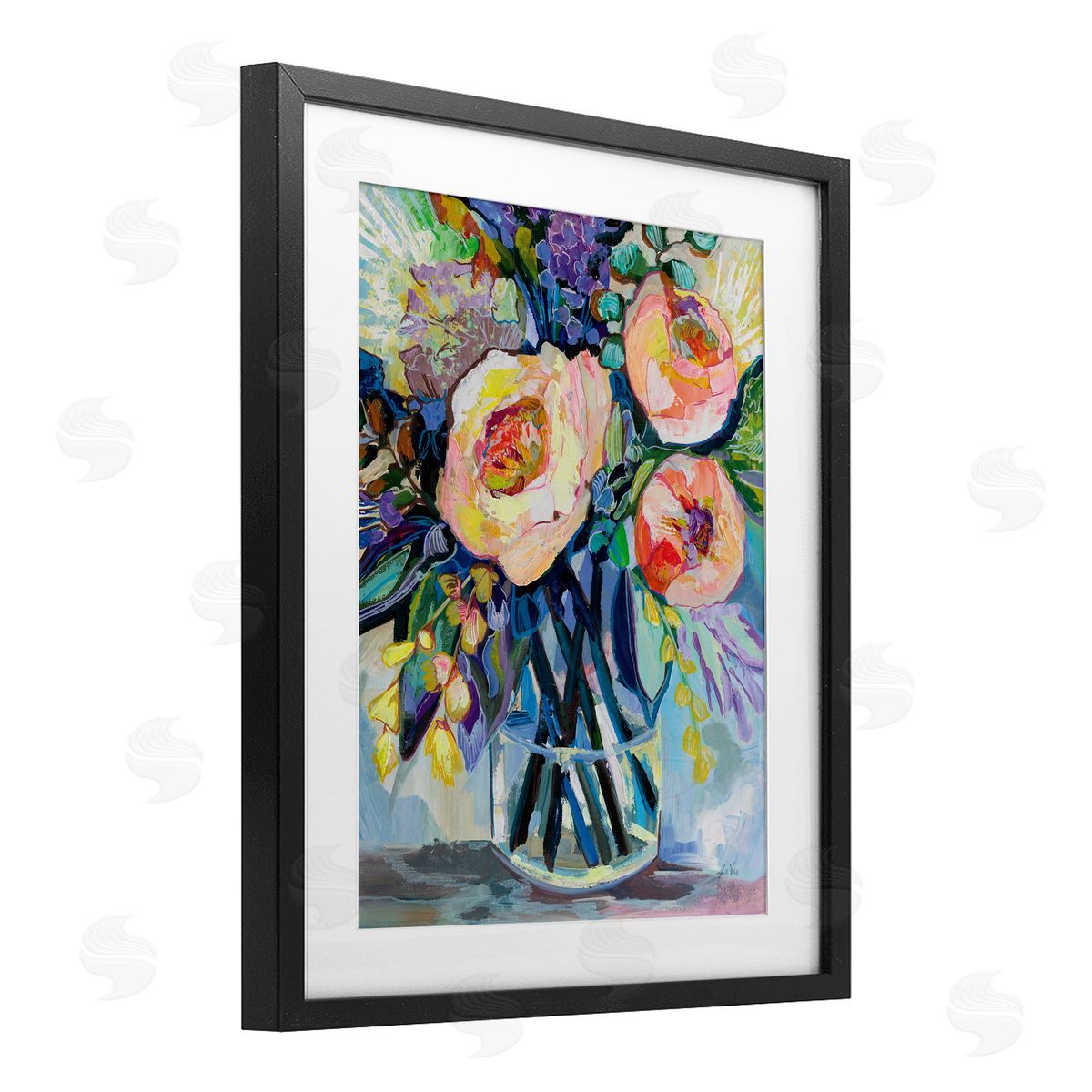 Jeanette Vertentes Enraptured Blossoms Bouquet Canvas Wall Art Print
