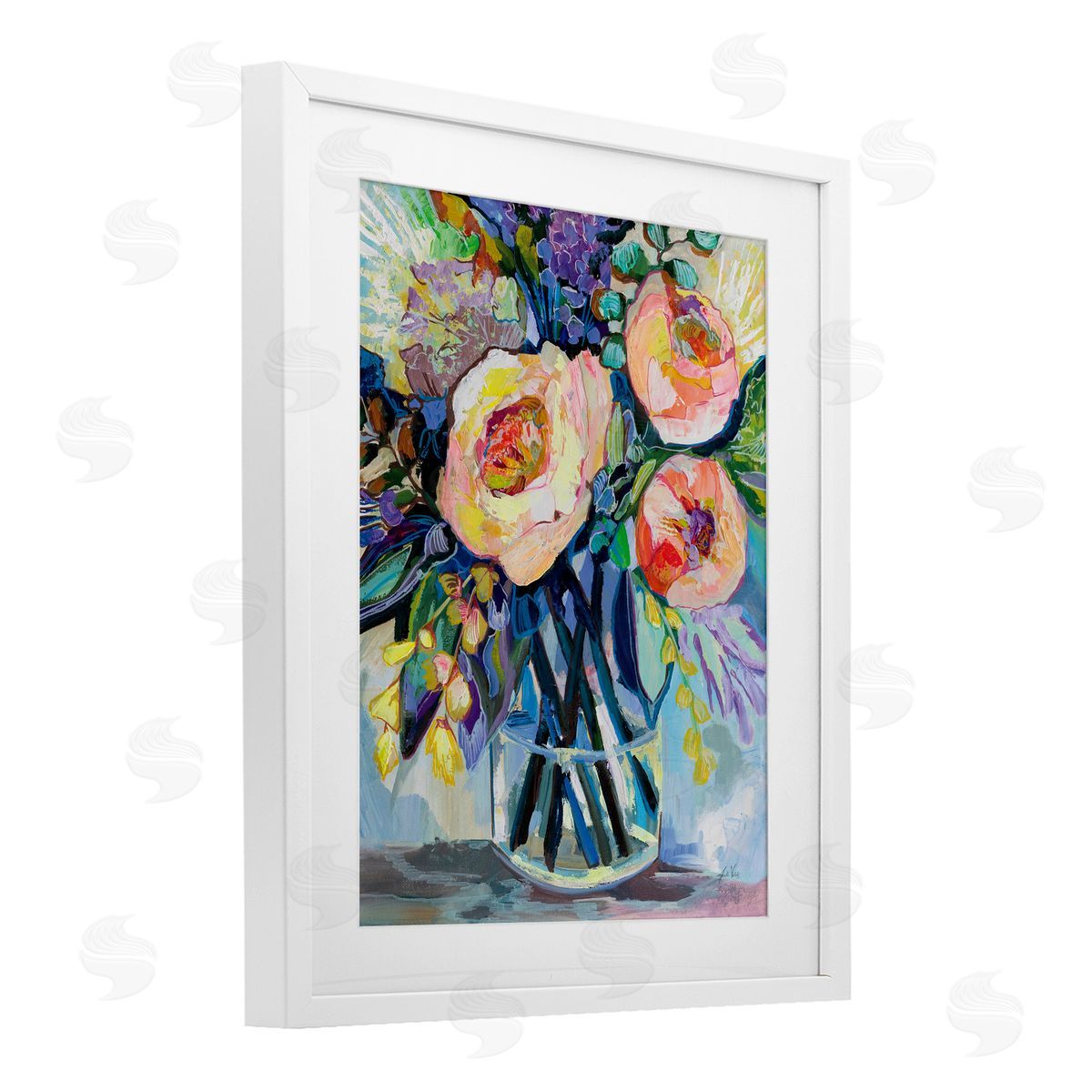 Jeanette Vertentes Enraptured Blossoms Bouquet Canvas Wall Art Print