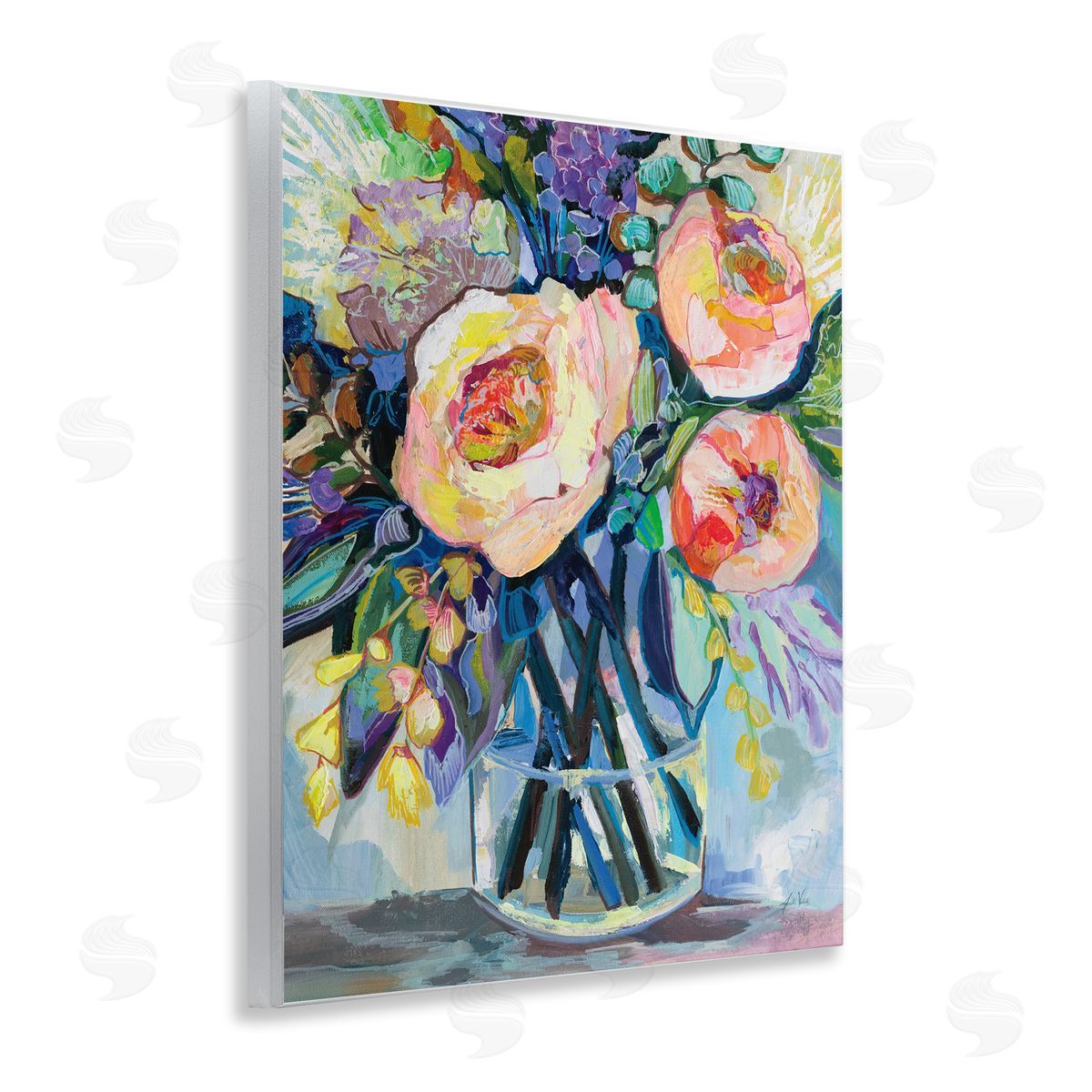 Jeanette Vertentes Enraptured Blossoms Bouquet Canvas Wall Art Print