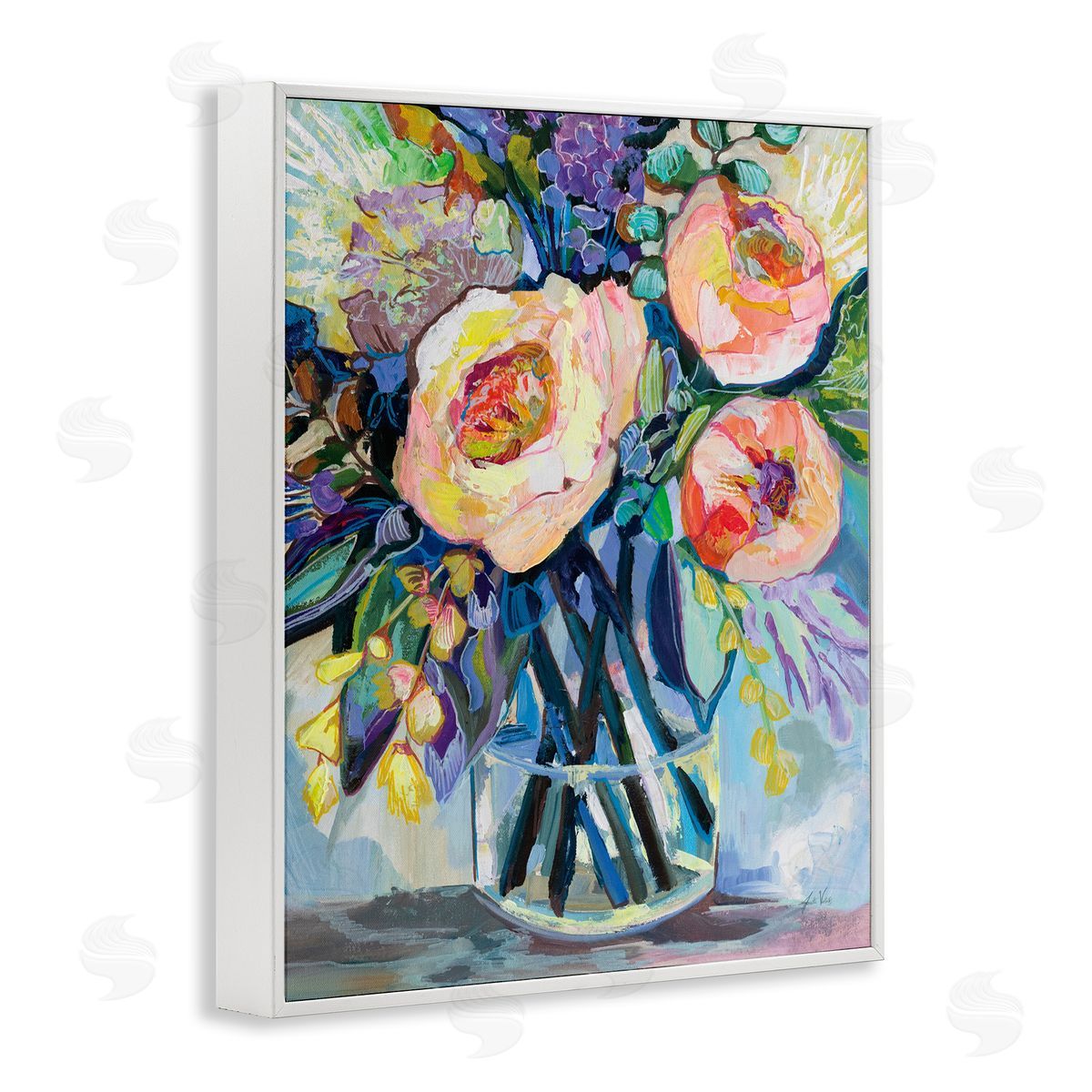 Jeanette Vertentes Enraptured Blossoms Bouquet Canvas Wall Art Print
