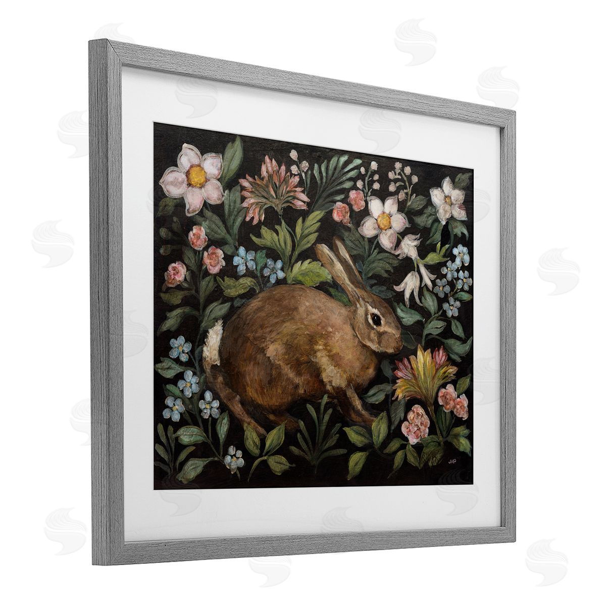 Julia Purinton Flora And Fauna Rabbit Canvas Wall Art Print