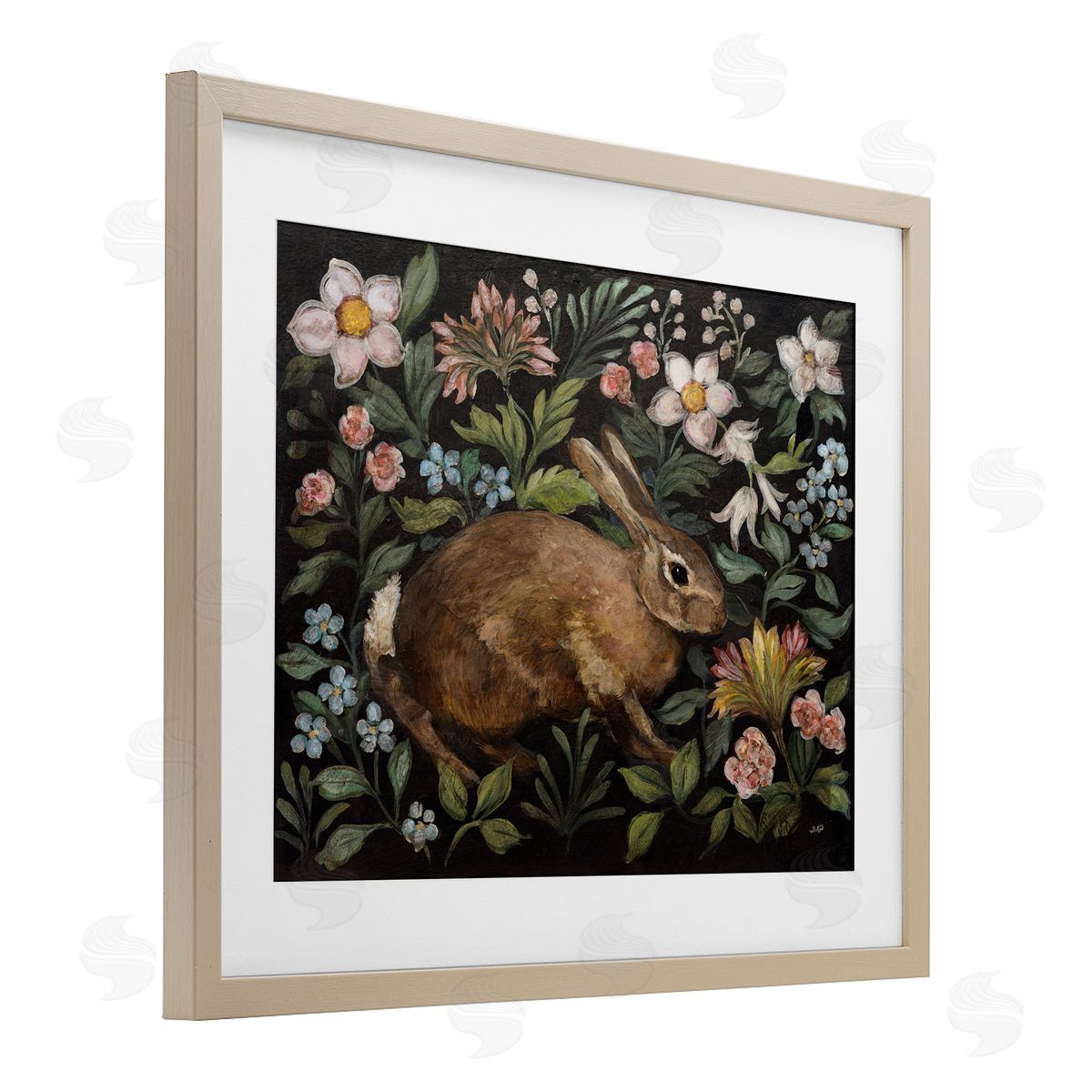 Julia Purinton Flora And Fauna Rabbit Canvas Wall Art Print