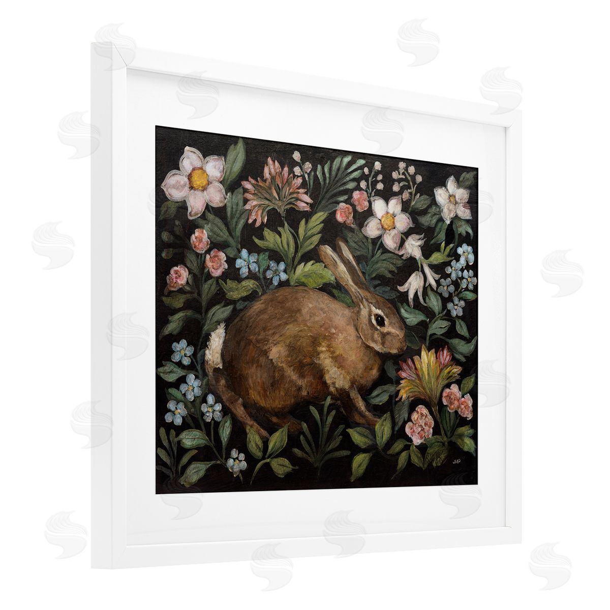 Julia Purinton Flora And Fauna Rabbit Canvas Wall Art Print
