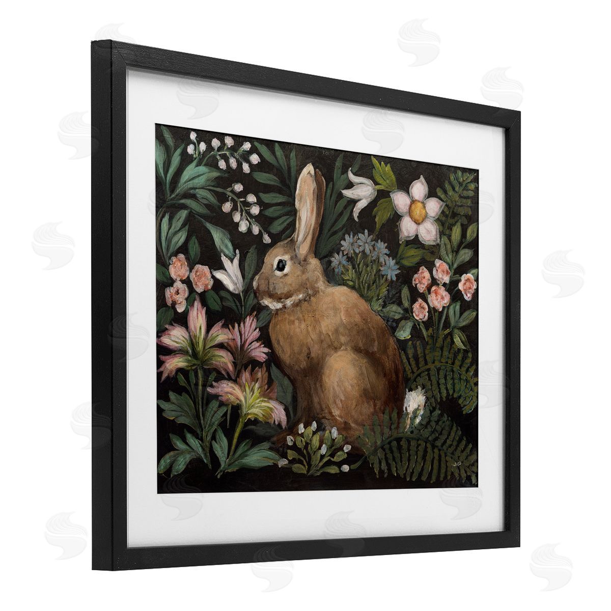 Julia Purinton Flora And Fauna Bunny Canvas Wall Art Print