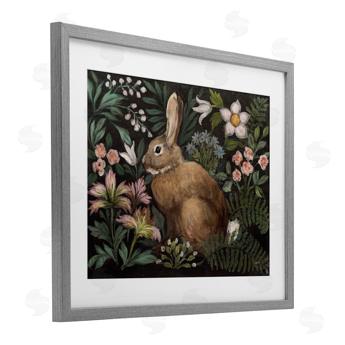 Julia Purinton Flora And Fauna Bunny Canvas Wall Art Print