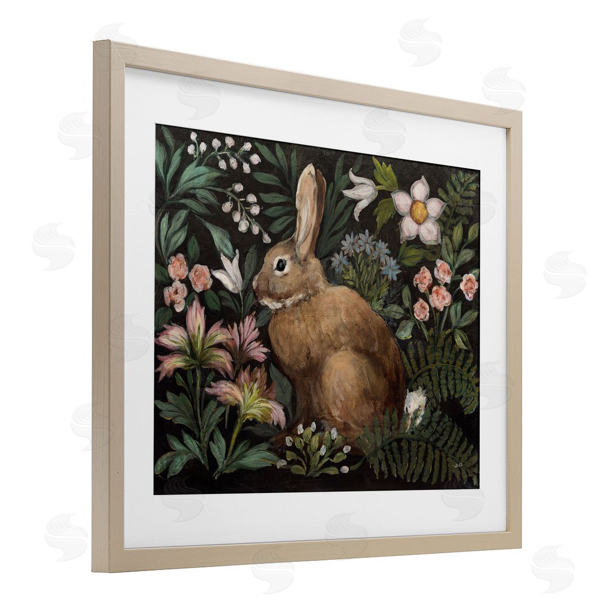 Julia Purinton Flora And Fauna Bunny Canvas Wall Art Print