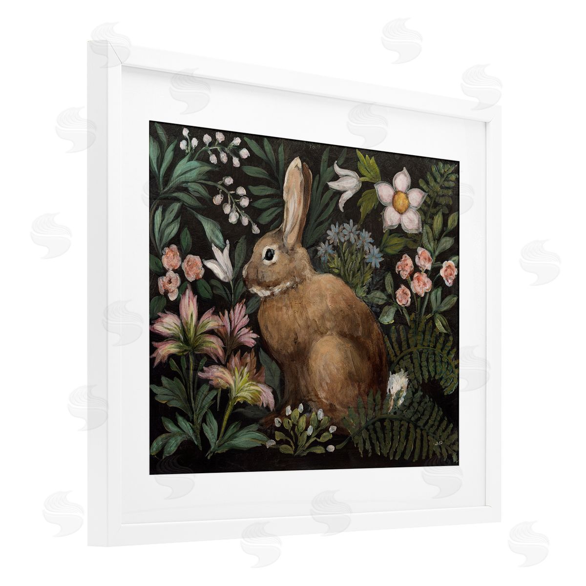Julia Purinton Flora And Fauna Bunny Canvas Wall Art Print