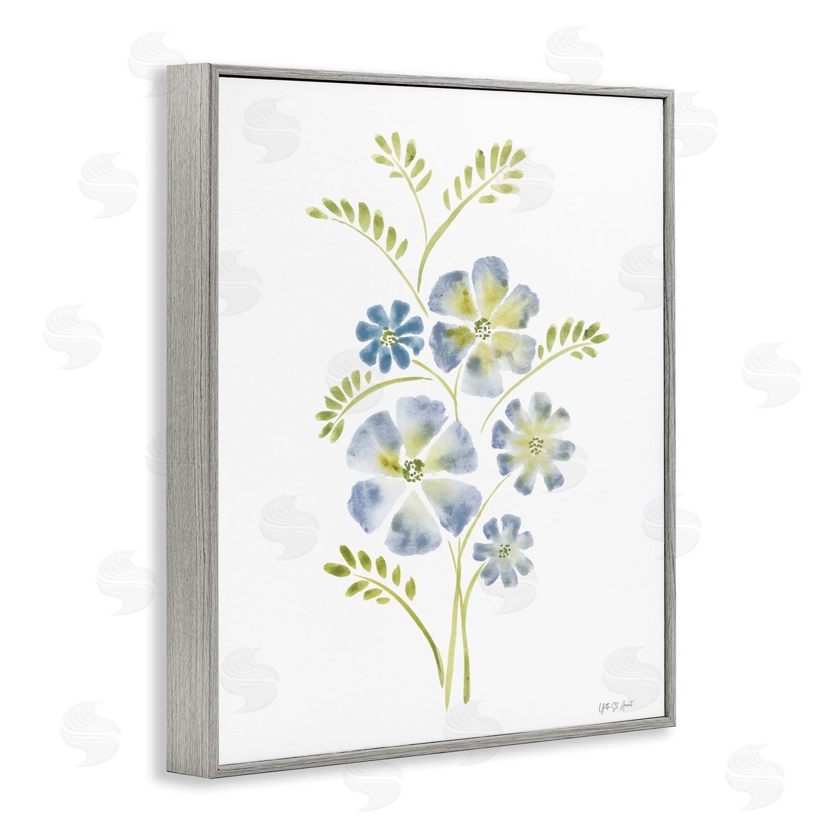 Yvette St. Amant Blue Periwinkle Flower Canvas Wall Art Print