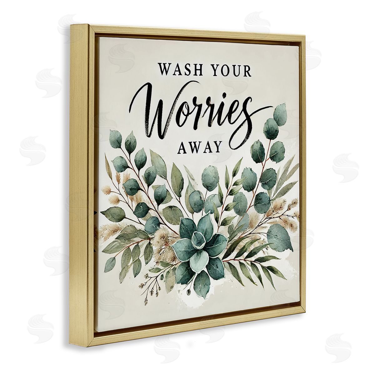 Erin Clark Wash Worries Away Succulents Canvas Wall Art Print