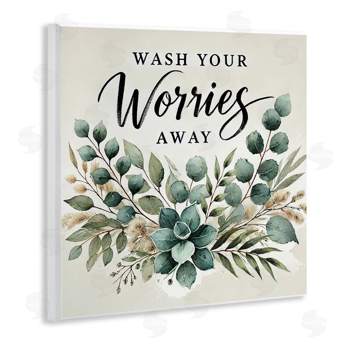 Erin Clark Wash Worries Away Succulents Canvas Wall Art Print
