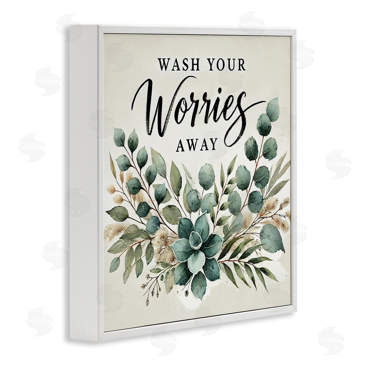 Erin Clark Wash Worries Away Succulents Canvas Wall Art Print