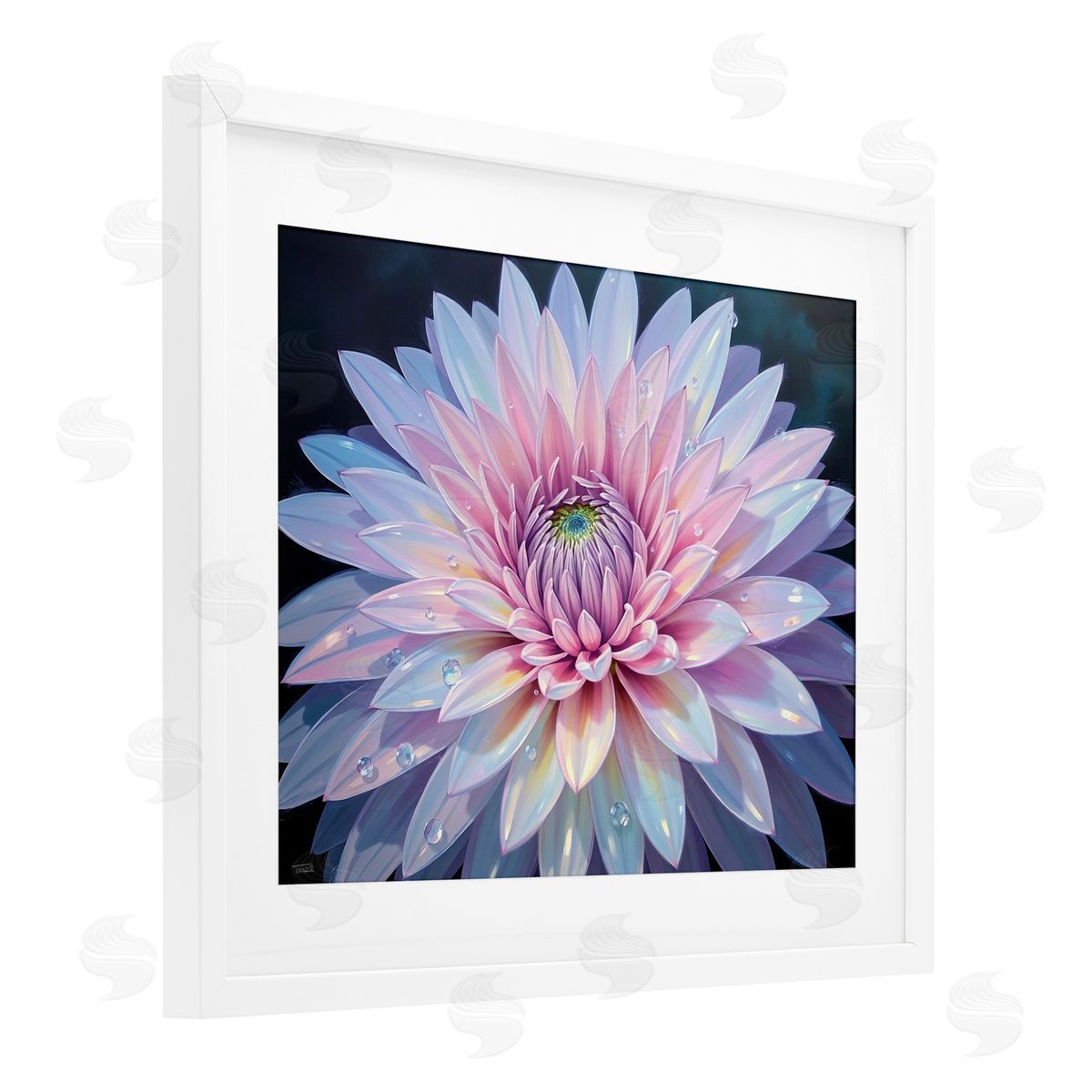 Tabz Jones Dew Kissed Pink Chrysanthemum Canvas Wall Art Print