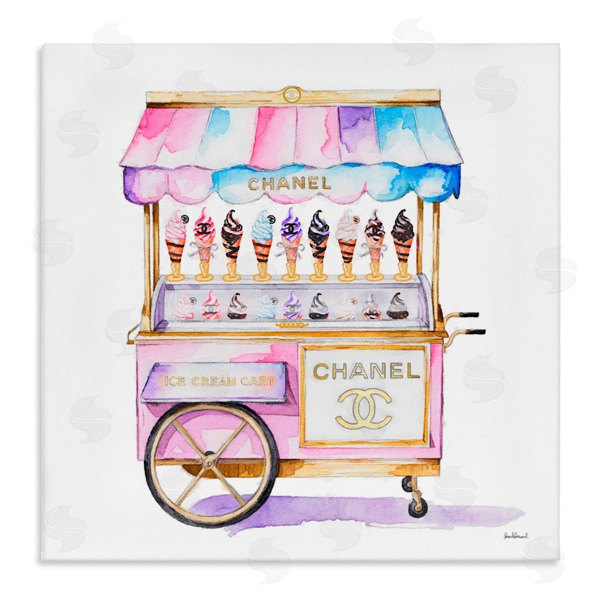 Amanda Greenwood Glam Ice Cream Cart Canvas Wall Art Print
