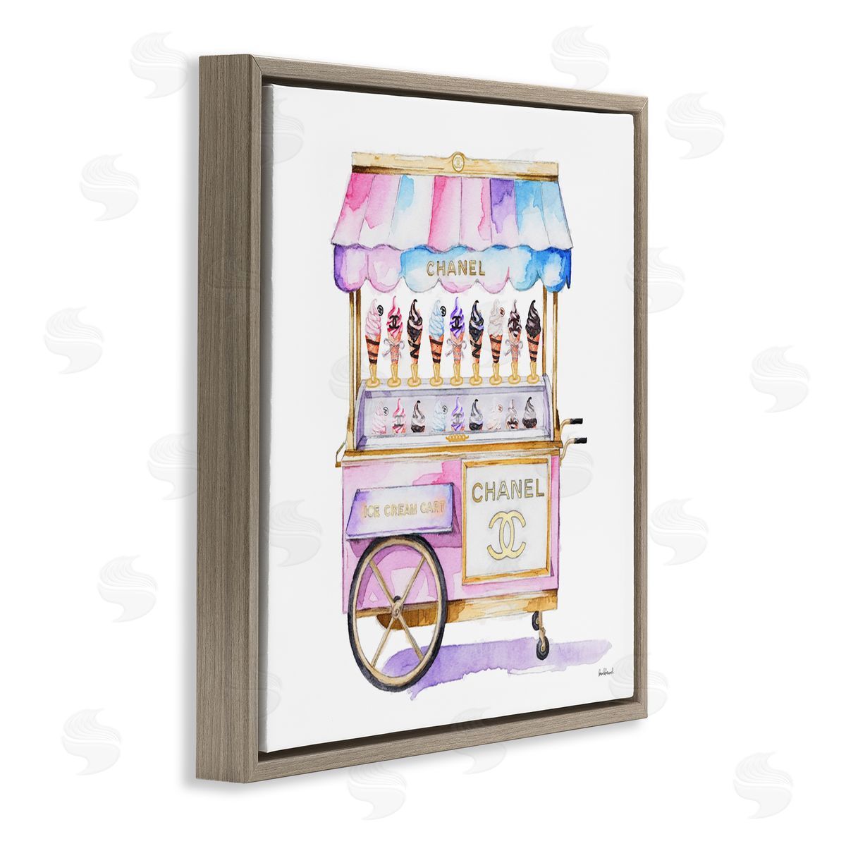 Amanda Greenwood Glam Ice Cream Cart Canvas Wall Art Print