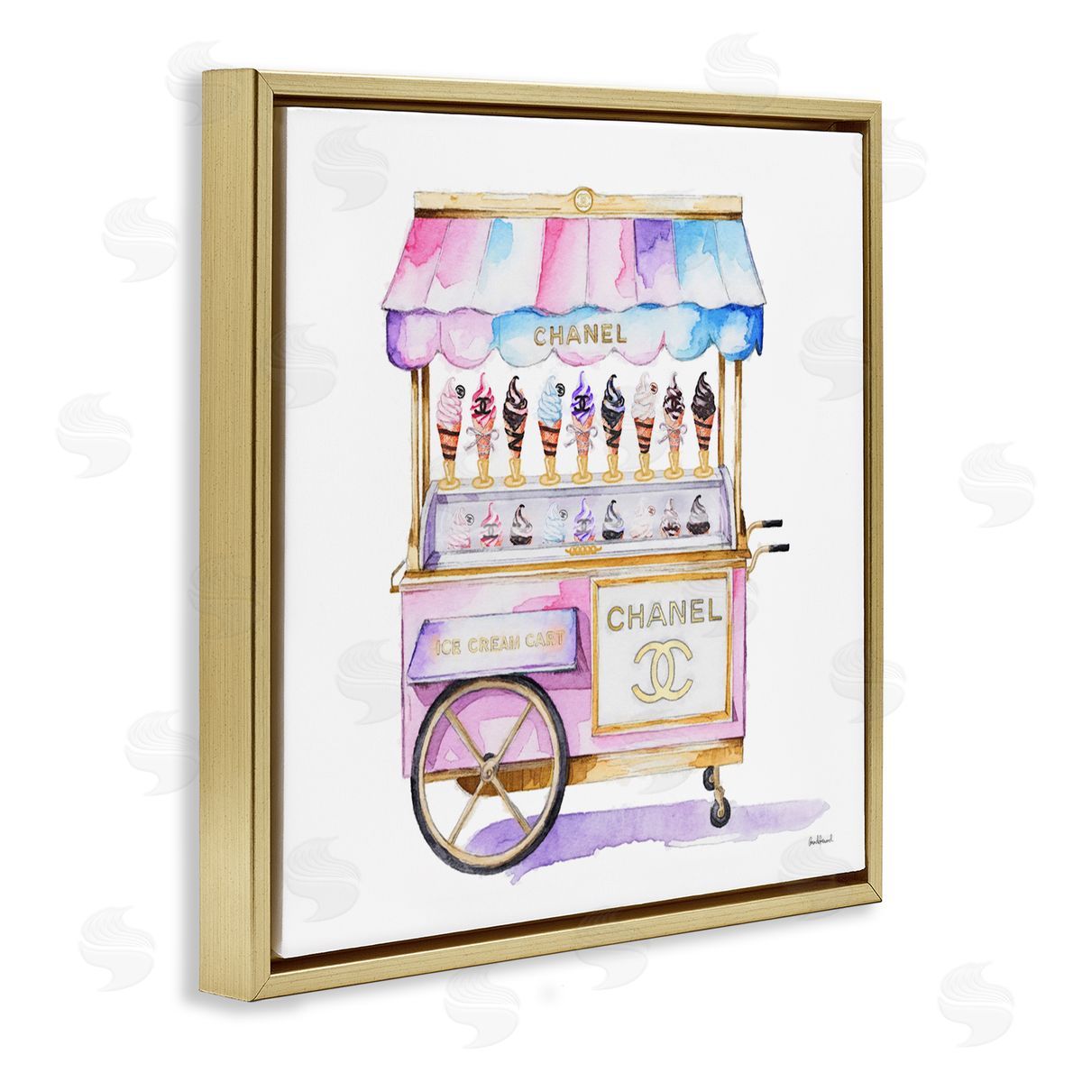 Amanda Greenwood Glam Ice Cream Cart Canvas Wall Art Print