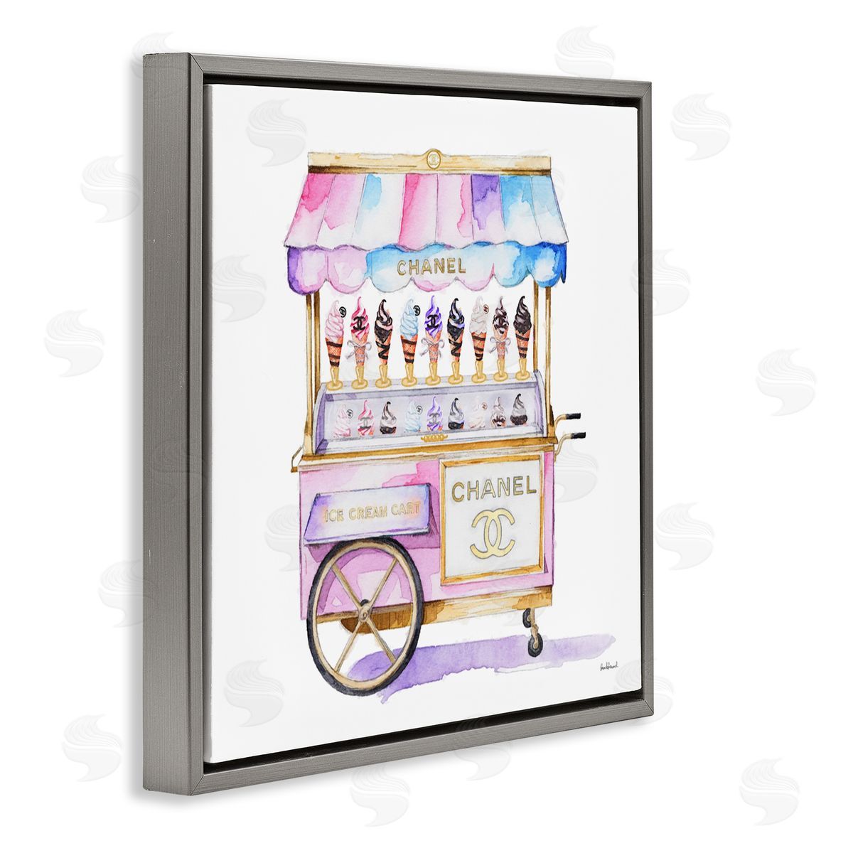 Amanda Greenwood Glam Ice Cream Cart Canvas Wall Art Print