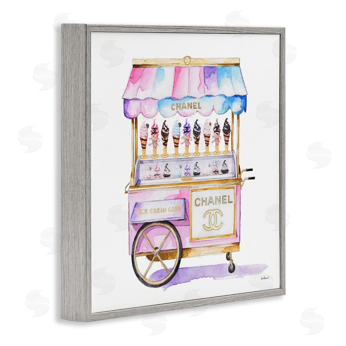Amanda Greenwood Glam Ice Cream Cart Canvas Wall Art Print