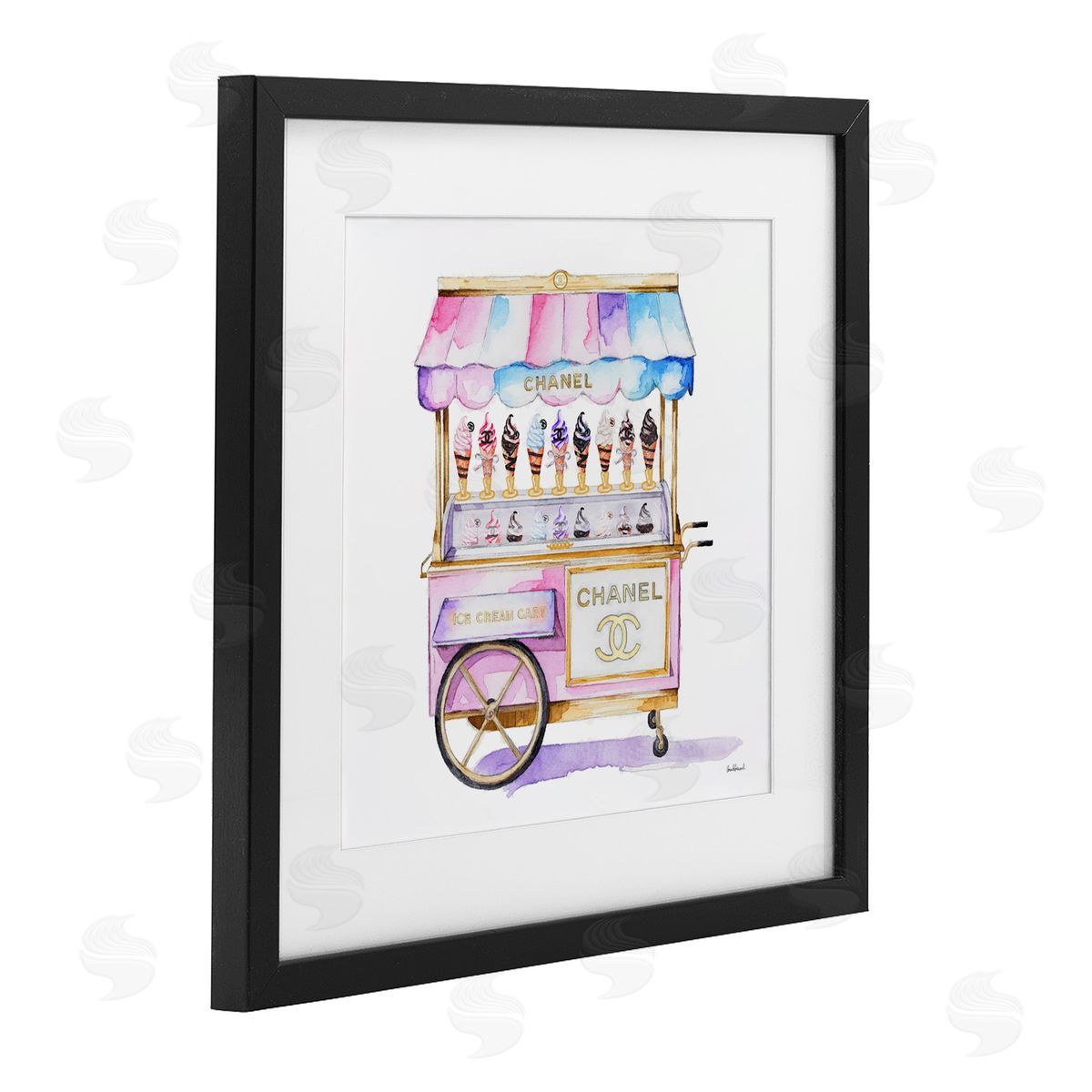 Amanda Greenwood Glam Ice Cream Cart Canvas Wall Art Print
