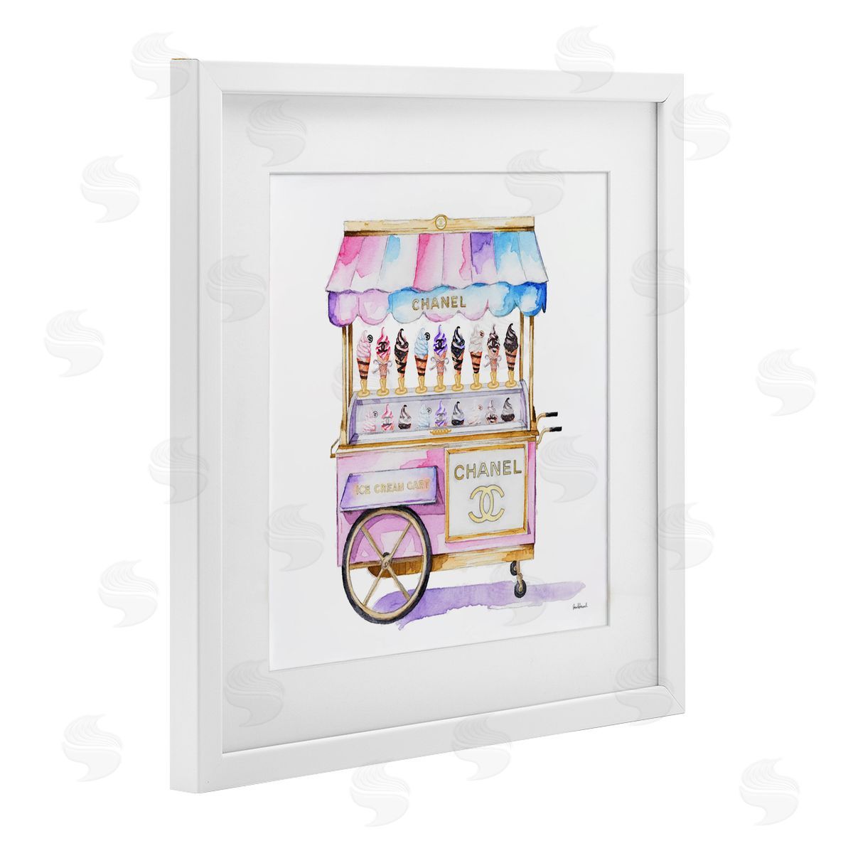 Amanda Greenwood Glam Ice Cream Cart Canvas Wall Art Print