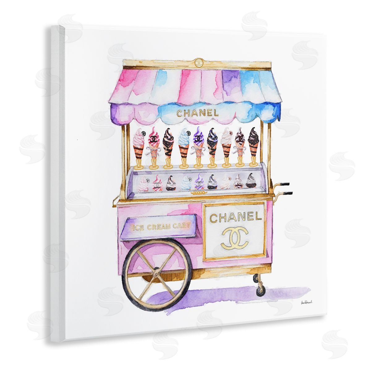 Amanda Greenwood Glam Ice Cream Cart Canvas Wall Art Print