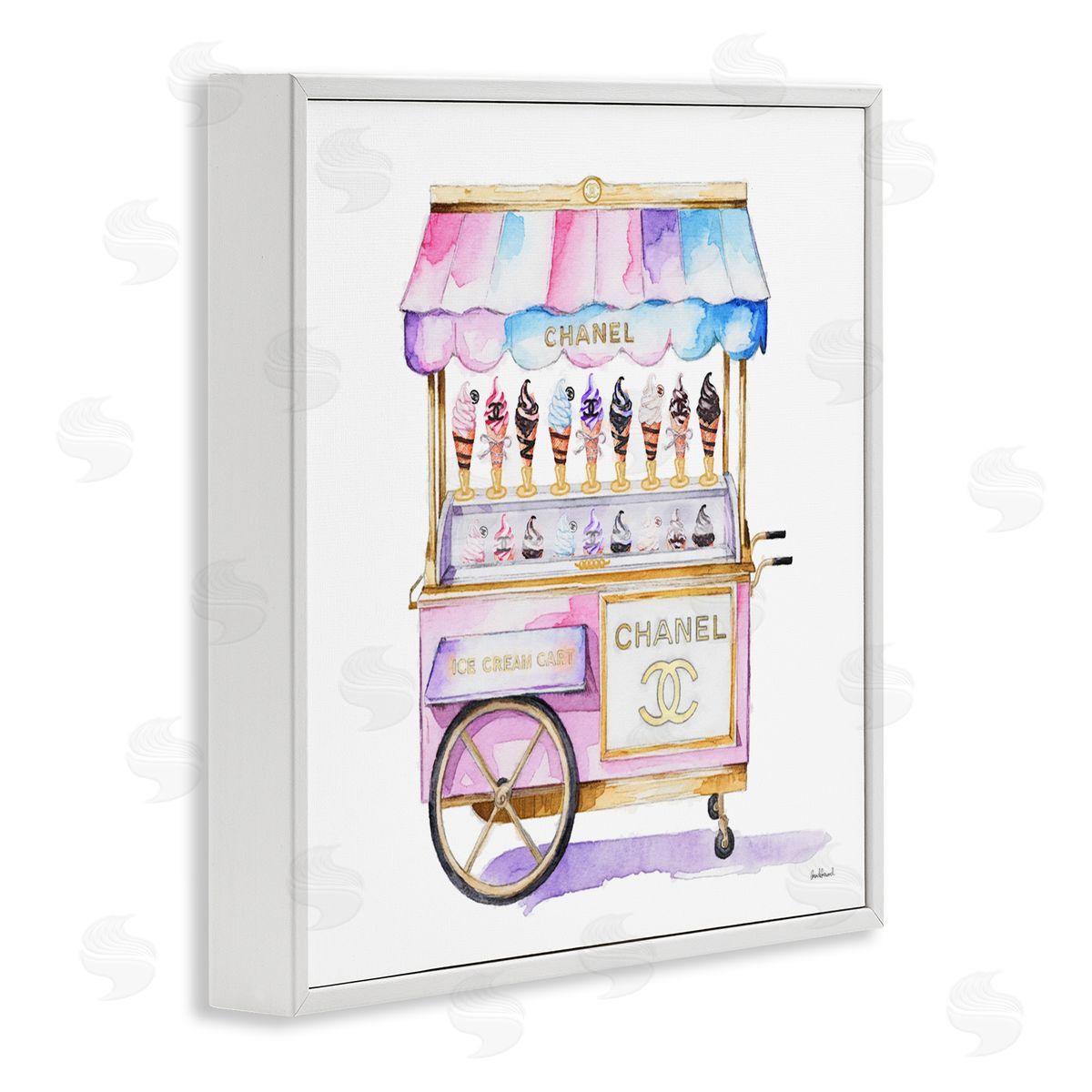 Amanda Greenwood Glam Ice Cream Cart Canvas Wall Art Print