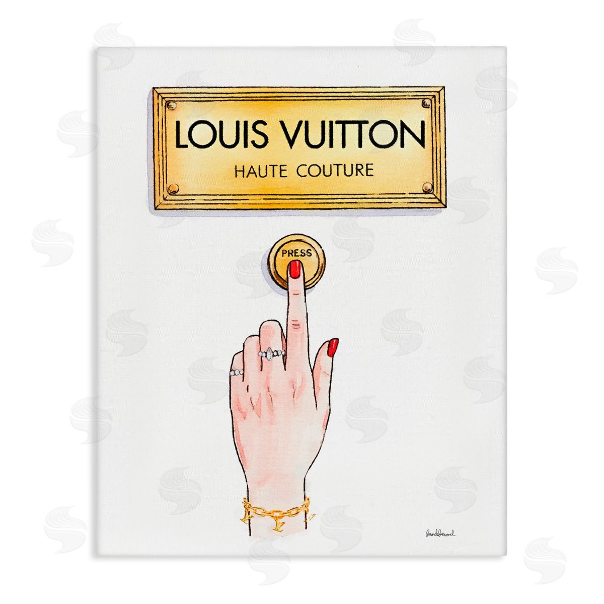 Amanda Greenwood Luxury Fashion Button Canvas Wall Art Print