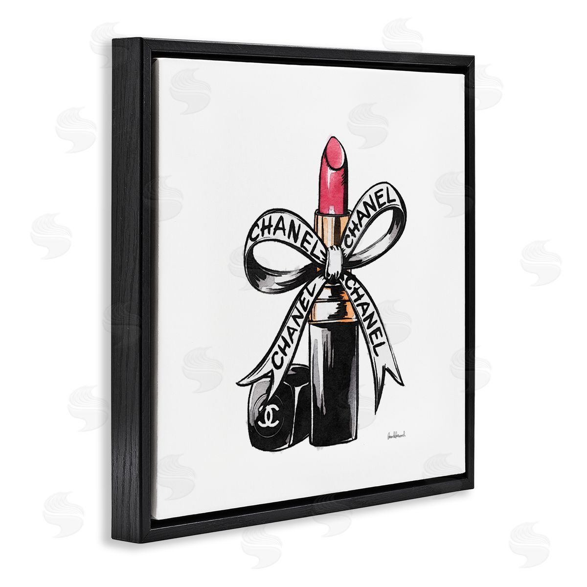 Amanda Greenwood Glam Brand Lipstick Ribbon Canvas Wall Art Print