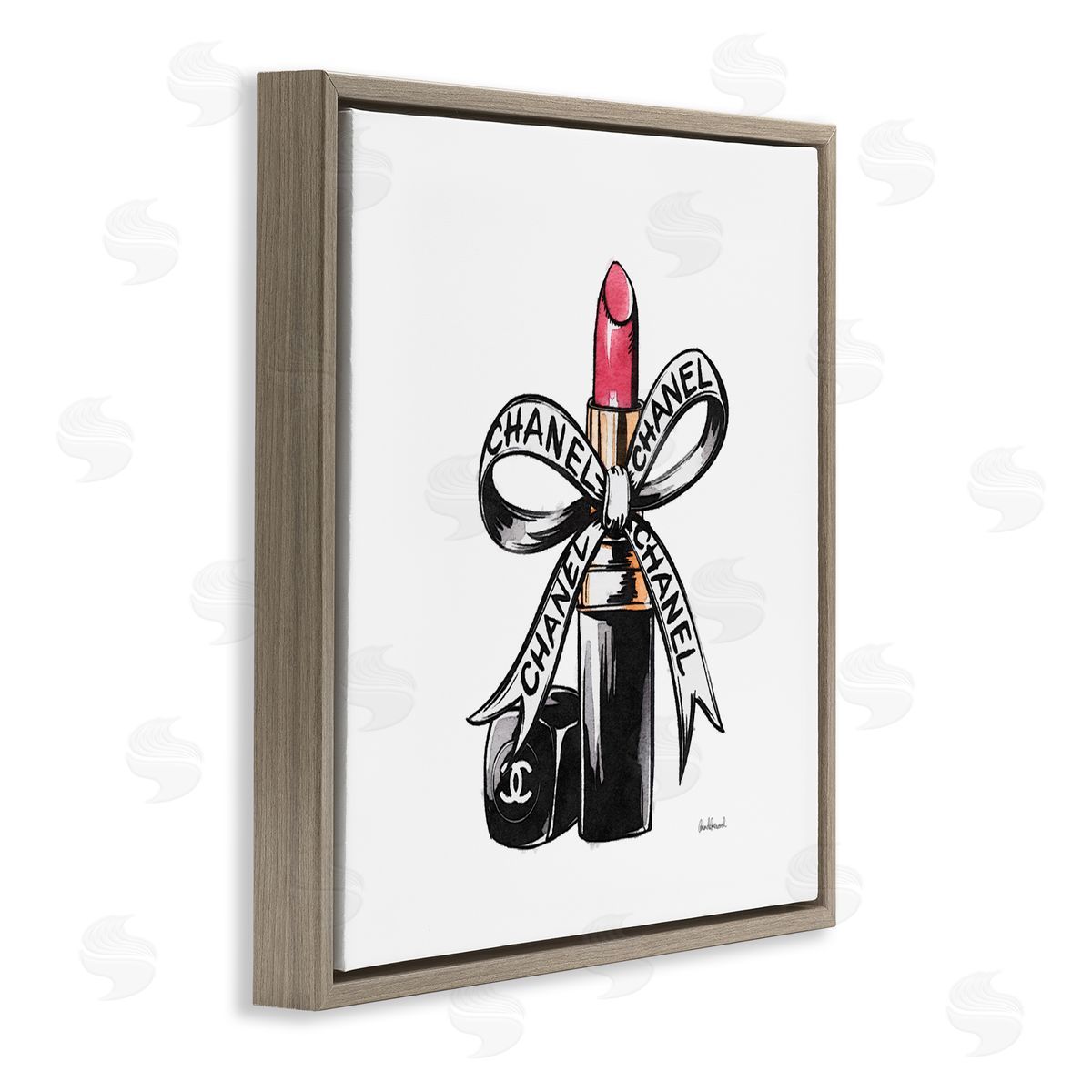 Amanda Greenwood Glam Brand Lipstick Ribbon Canvas Wall Art Print