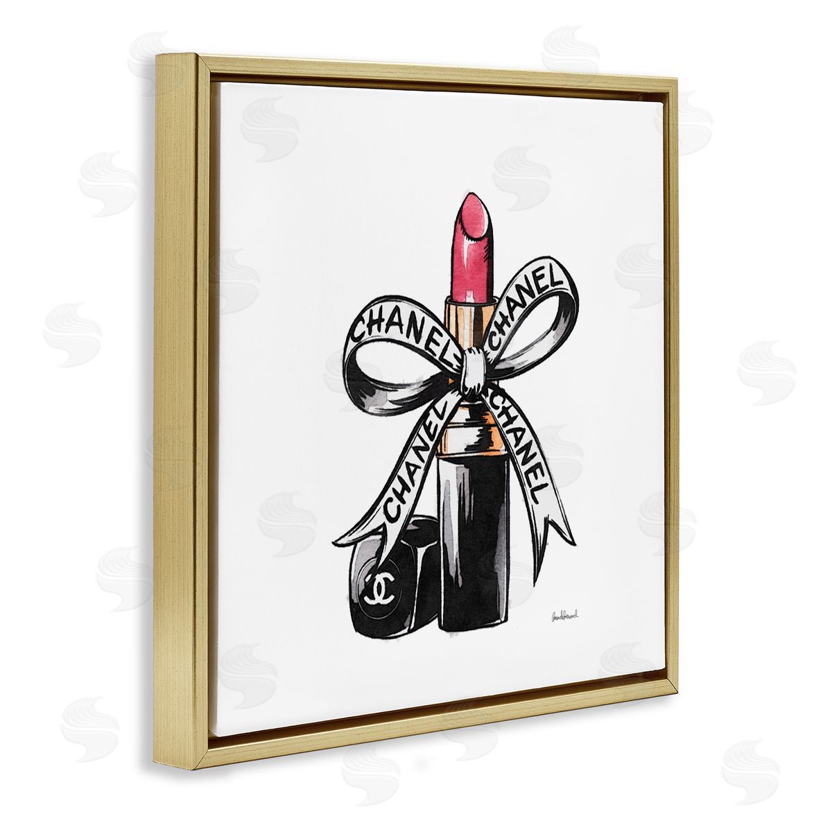 Amanda Greenwood Glam Brand Lipstick Ribbon Canvas Wall Art Print