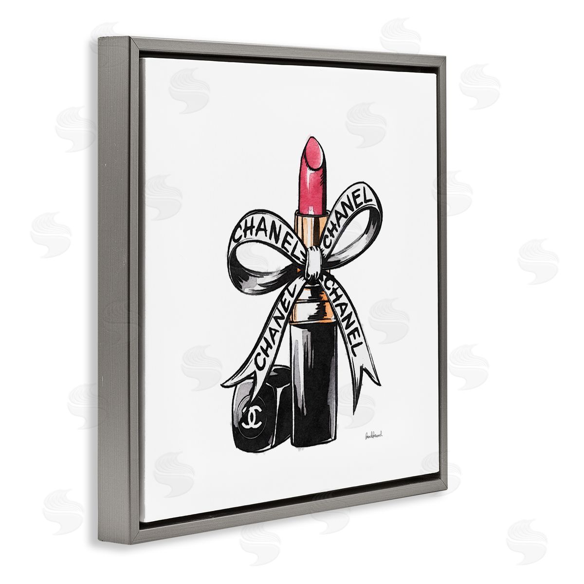 Amanda Greenwood Glam Brand Lipstick Ribbon Canvas Wall Art Print