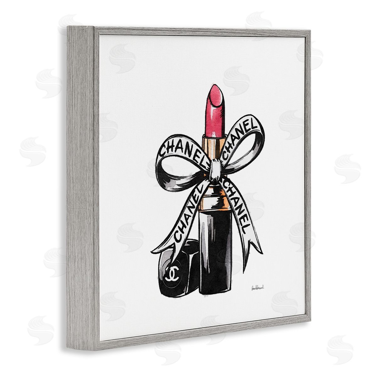 Amanda Greenwood Glam Brand Lipstick Ribbon Canvas Wall Art Print