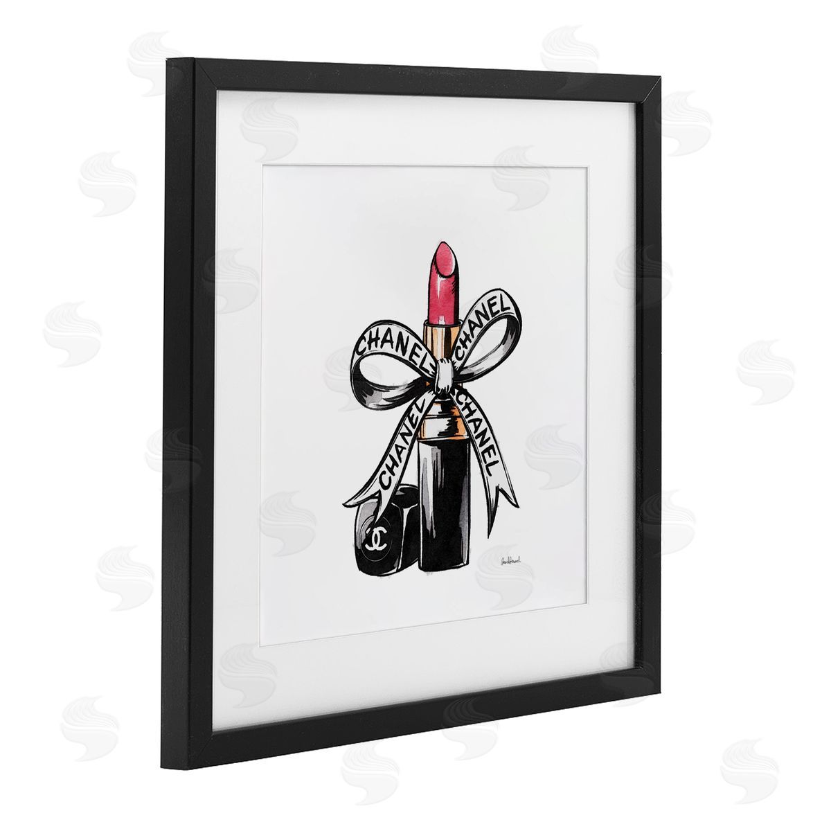 Amanda Greenwood Glam Brand Lipstick Ribbon Canvas Wall Art Print