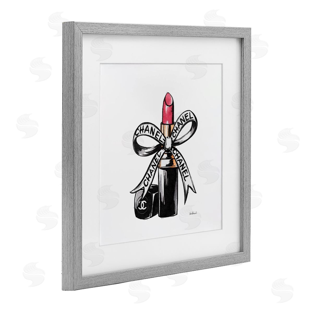 Amanda Greenwood Glam Brand Lipstick Ribbon Canvas Wall Art Print