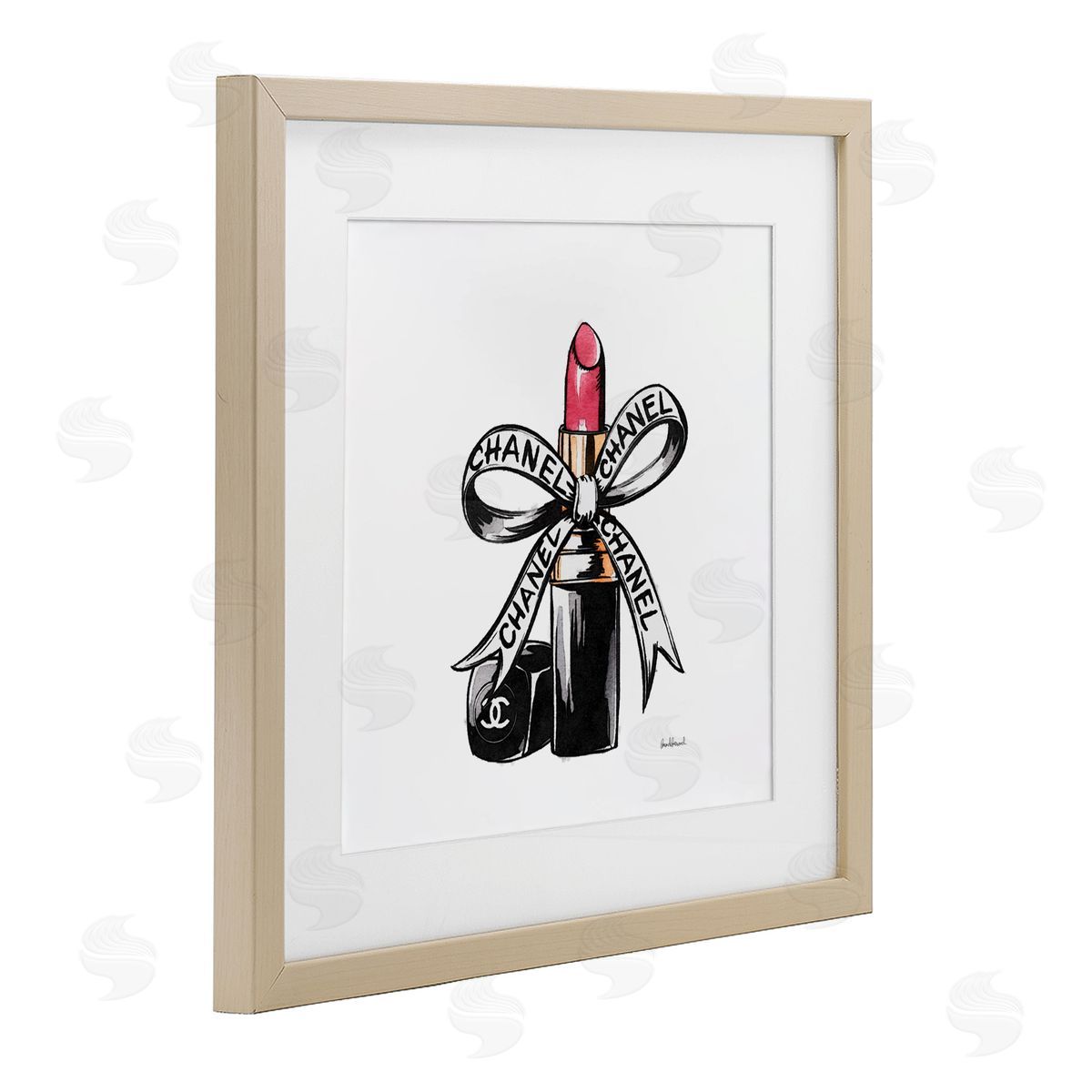 Amanda Greenwood Glam Brand Lipstick Ribbon Canvas Wall Art Print