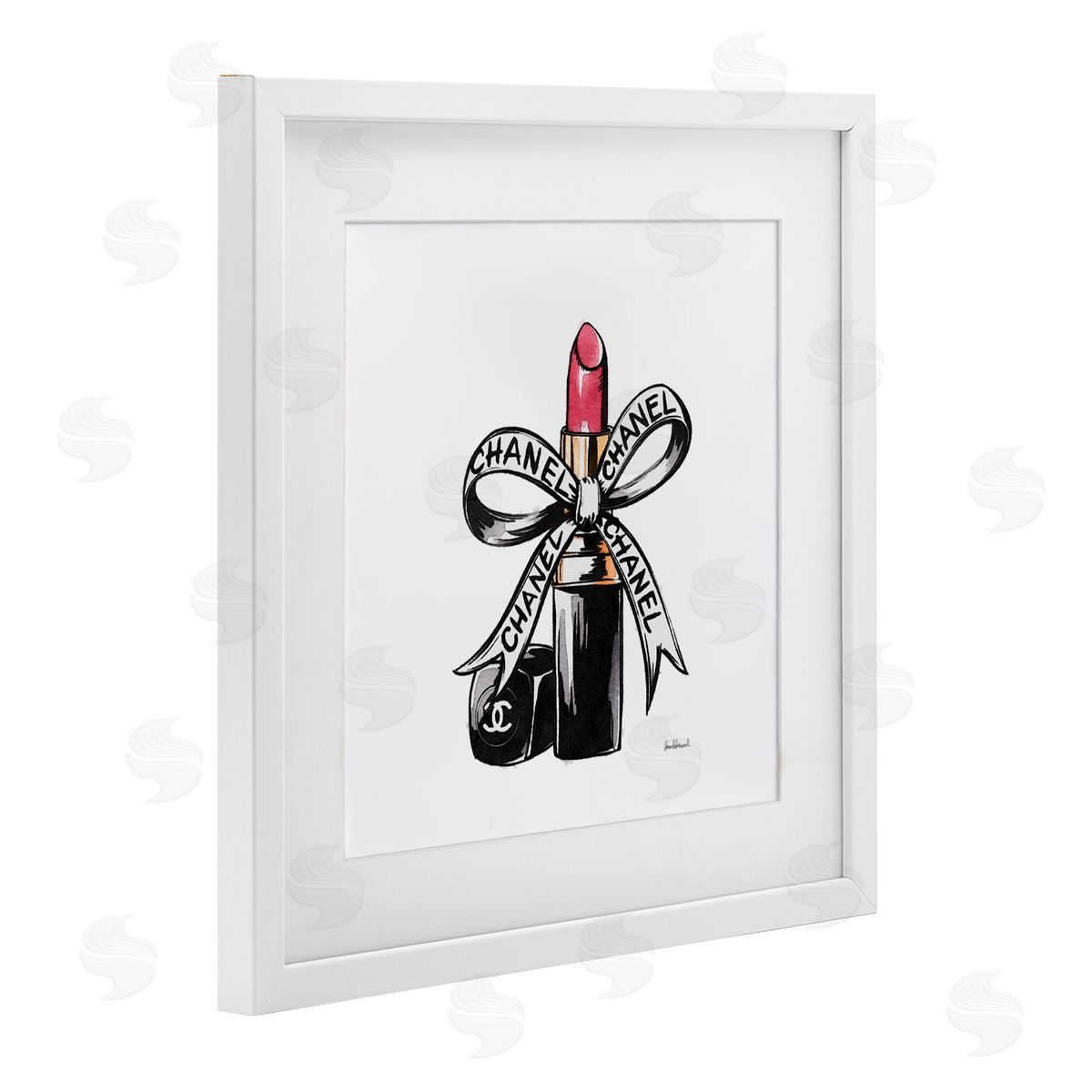 Amanda Greenwood Glam Brand Lipstick Ribbon Canvas Wall Art Print