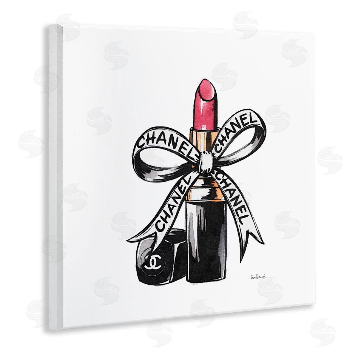 Amanda Greenwood Glam Brand Lipstick Ribbon Canvas Wall Art Print