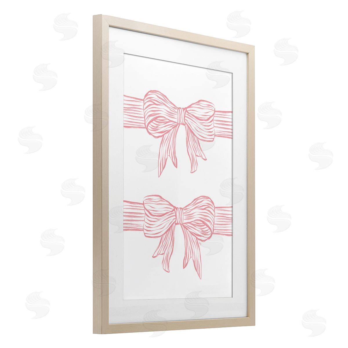 Martina Pavlova Pink Bows on White Canvas Wall Art Print
