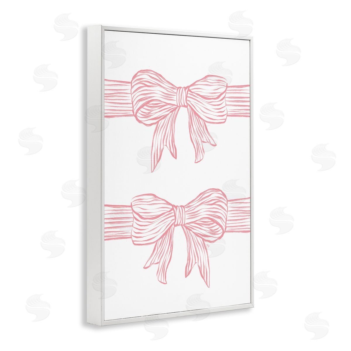 Martina Pavlova Pink Bows on White Canvas Wall Art Print